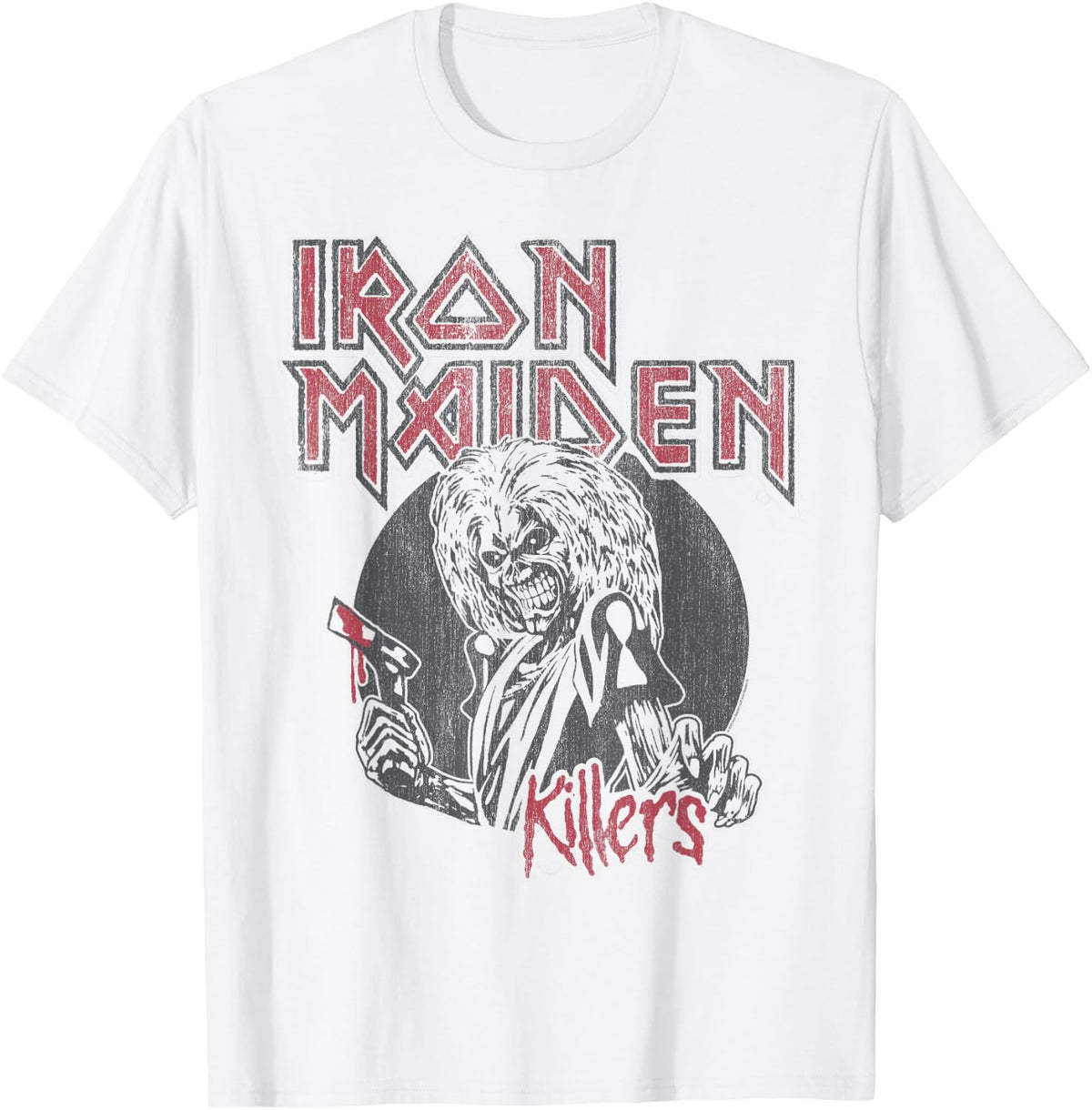 Iron Maiden Vintage Beast Circle White T-Shirt