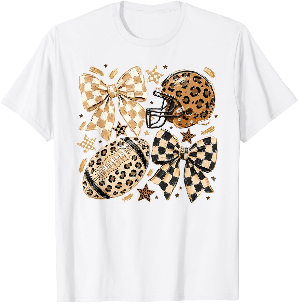 Game Day American Football Mom Leopard for Men Women Kids T-Shirt