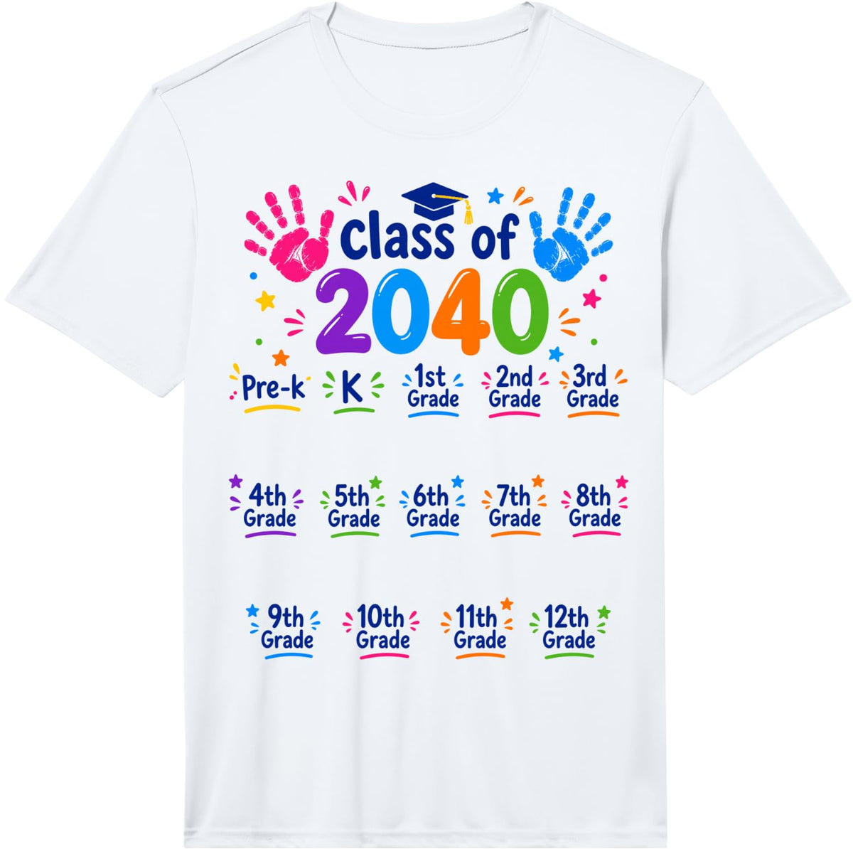 Class of 2040 Grow with Me Pre-K 12th Grade 2040 Graduation Performance T-Shirt