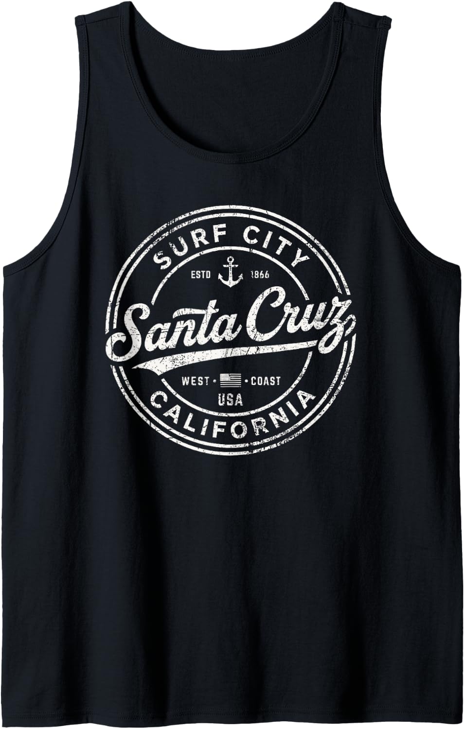 Vintage Santa Cruz Surf City California West Coast. Retro Tank Top