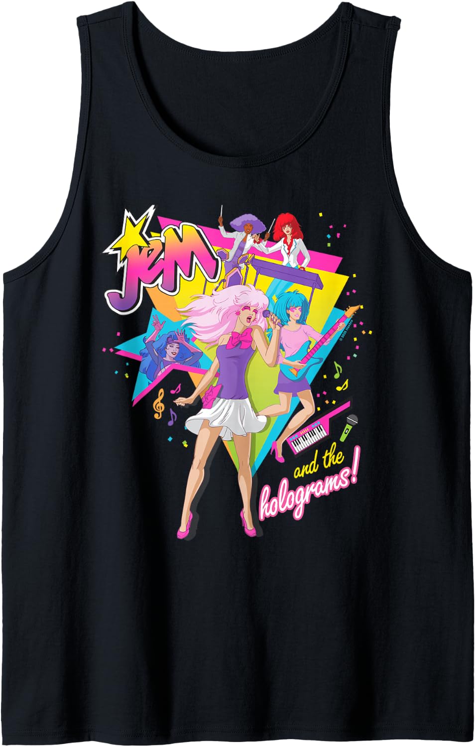 Jem and The Holograms Full Band Rocking Out 80's Rock Retro Tank Top