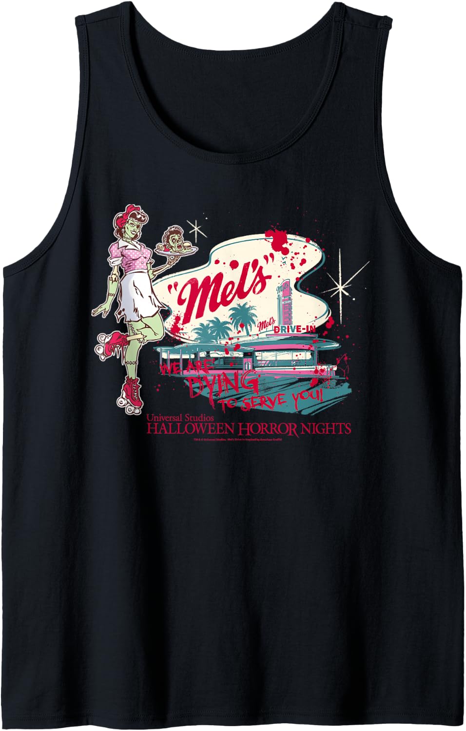 Halloween Horror Nights Mel’s Drive-in Zombie Carhop Tank Top