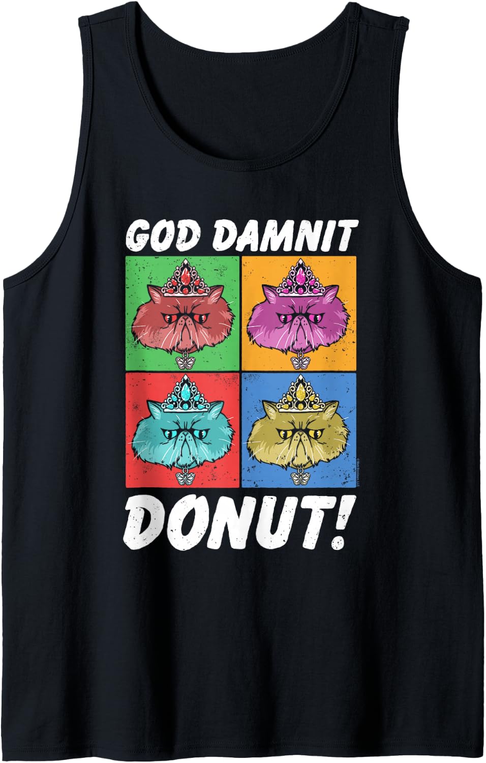 God Damnit Donut Cat Pop Art Book Tank Top