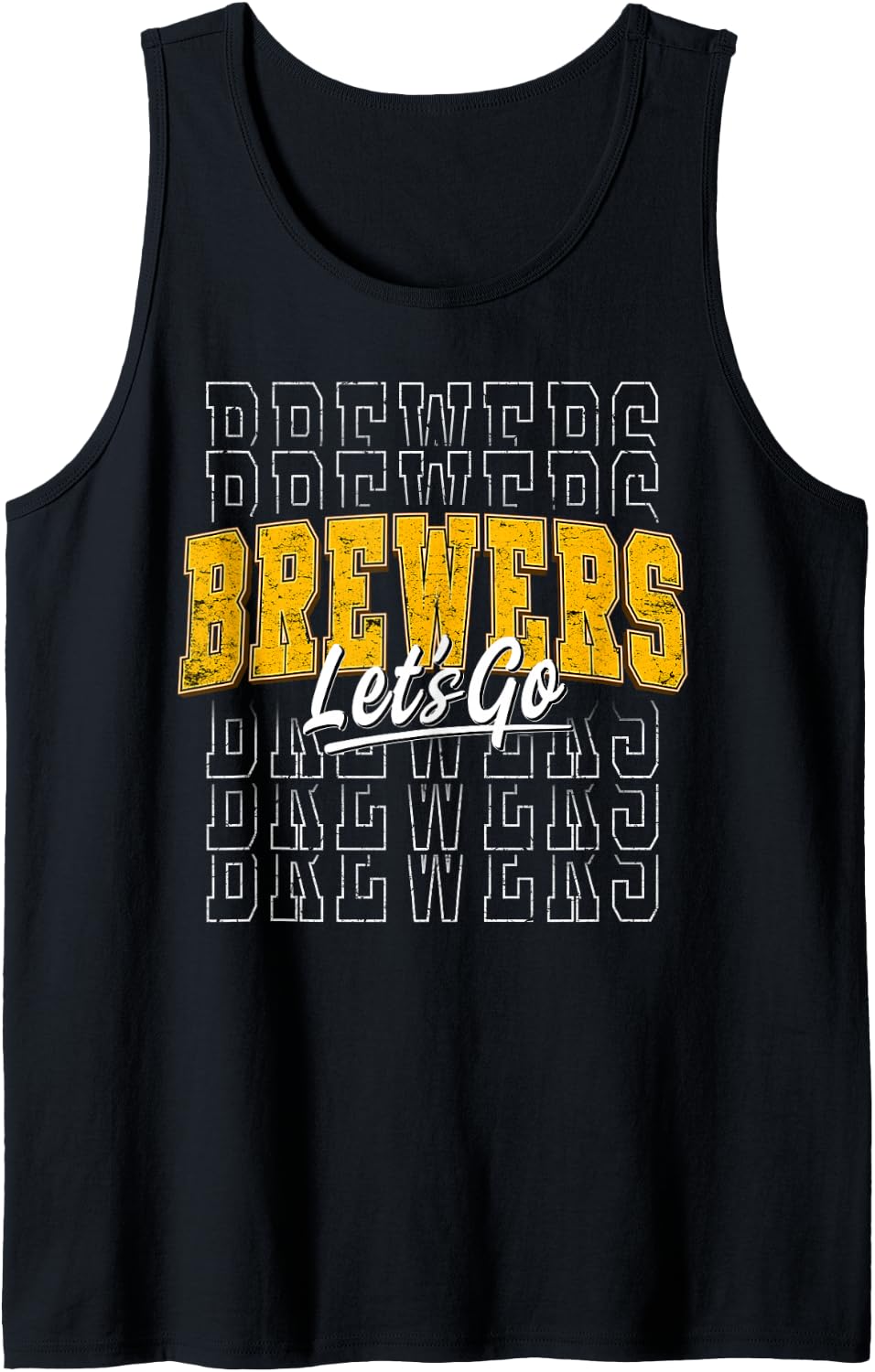Retro Vintage Brewers Let's Go Text Men Women Apparel Tank Top