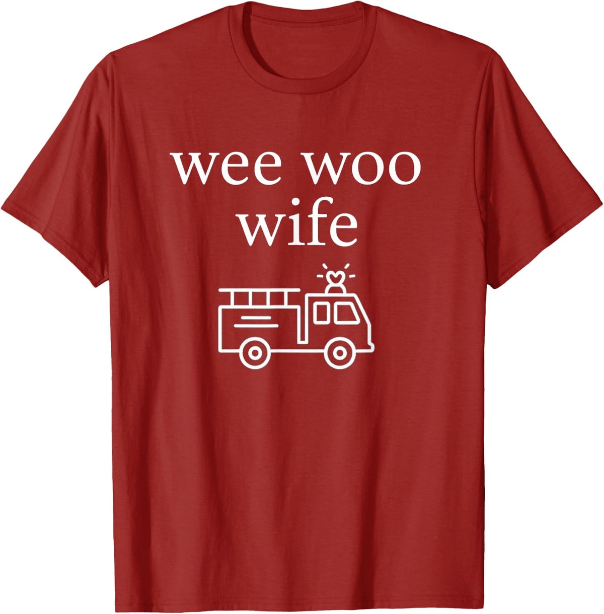 Wee Woo Wife Firefighter Spouse Cute Minimalist Aesthetic T-Shirt