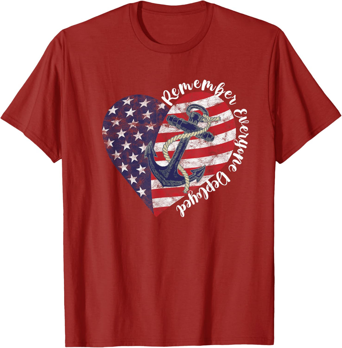 Remember Everyone Deployed RED Friday Military Anchor Heart T-Shirt