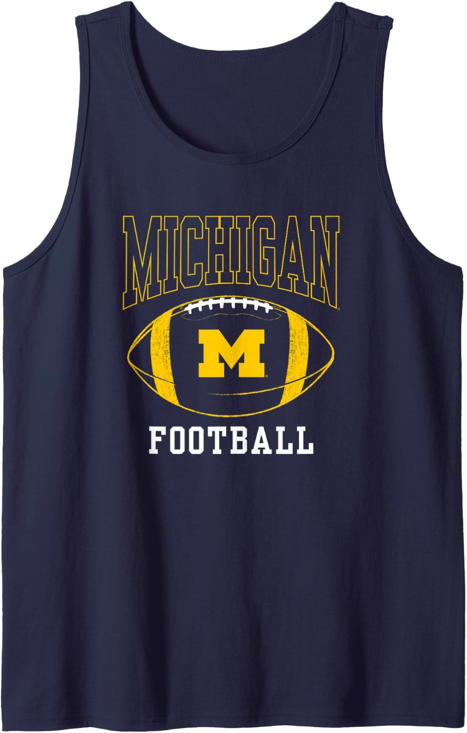 Mens University of Michigan Wolverines U of M Football Ball Tank Top