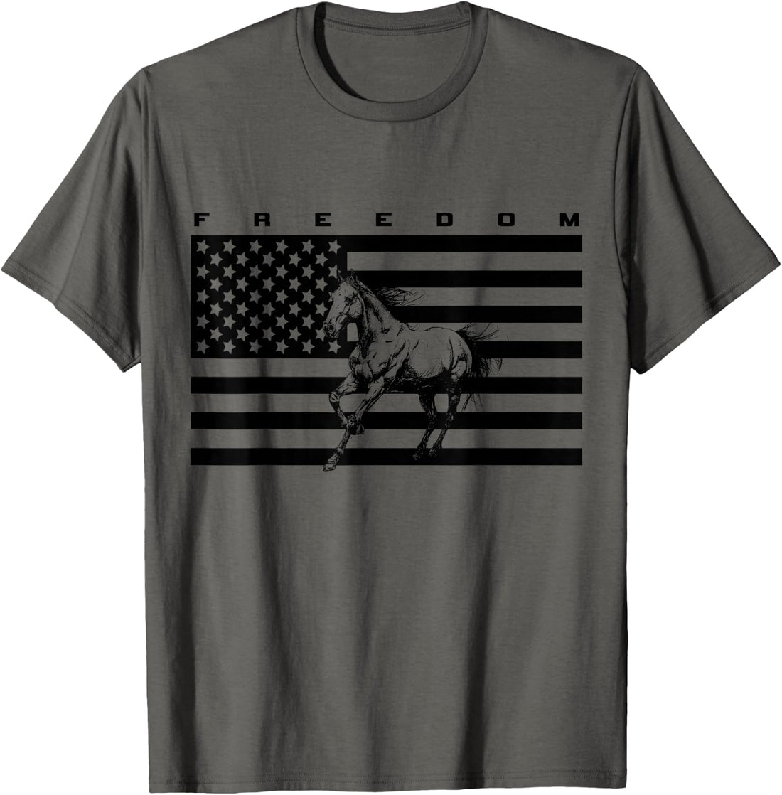 American Flag Horseback Riding Apparel - Horse T-Shirt