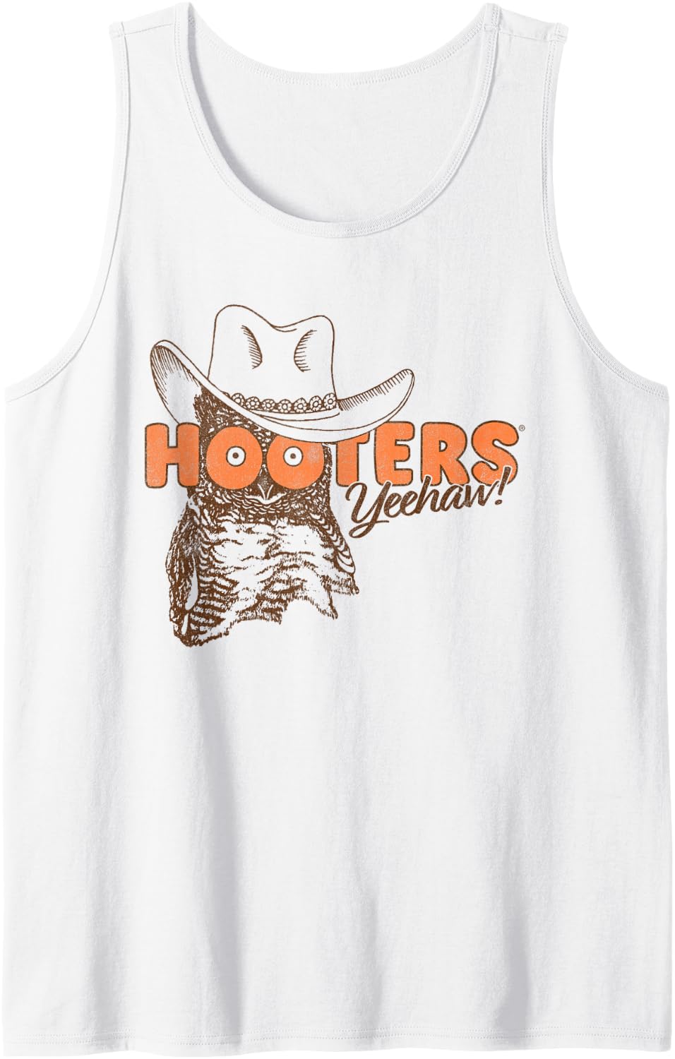 Hooters Hootie The Owl Yeehaw! Country Cowboy Logo Funny Tank Top