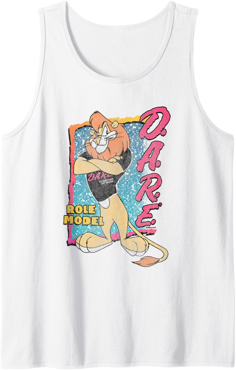 D.A.R.E. Program 90's Style Daren The Lion Role Model PSA Tank Top