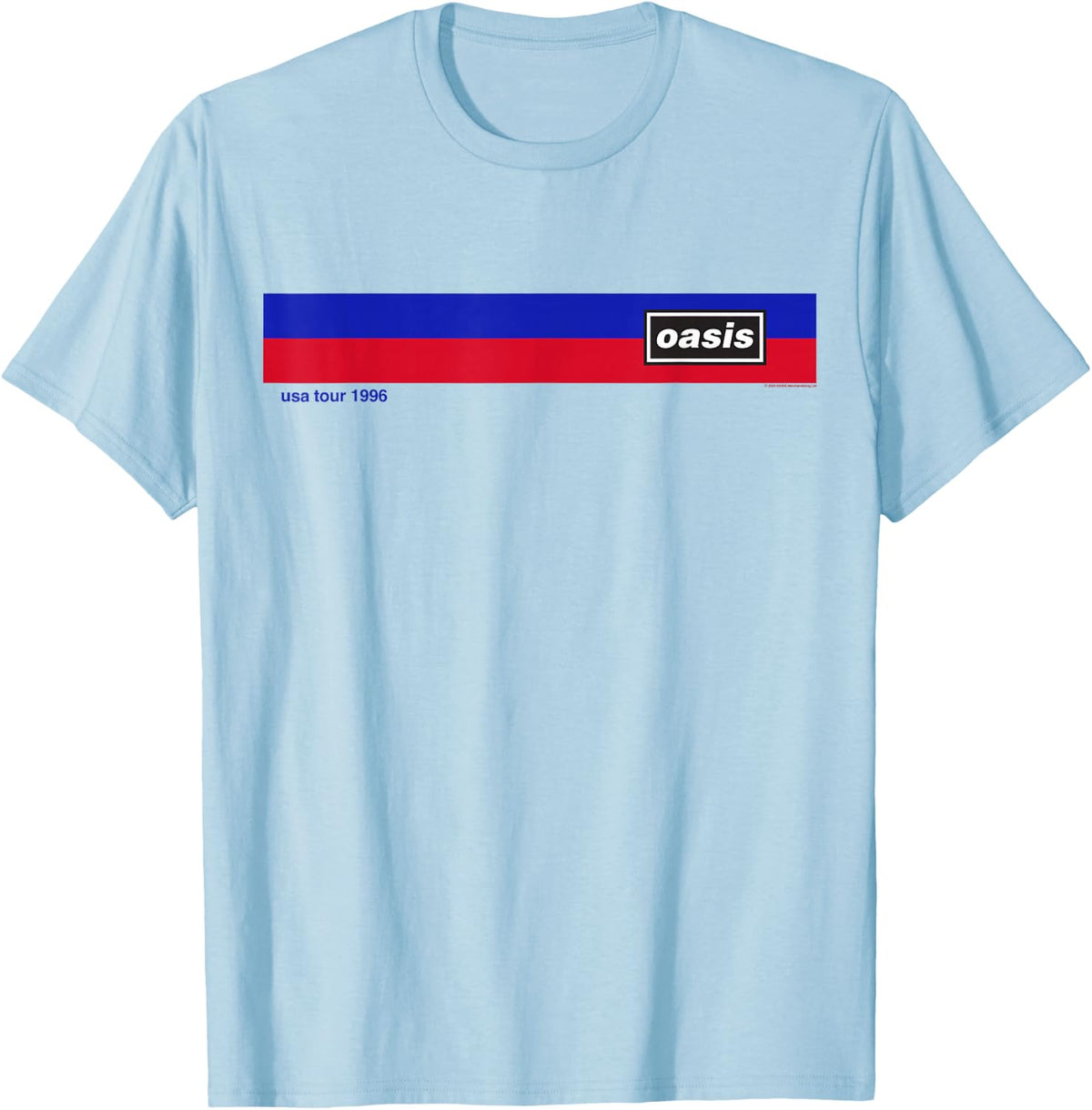 Oasis Amazon Exclusive Vintage USA Tour 1996 Baby Blue T-Shirt