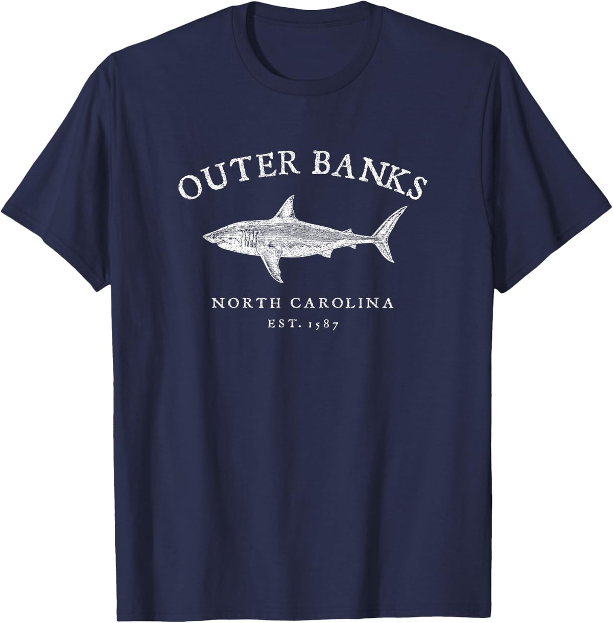Outer Banks North Carolina Shark OBX Travel Souvenir T-Shirt