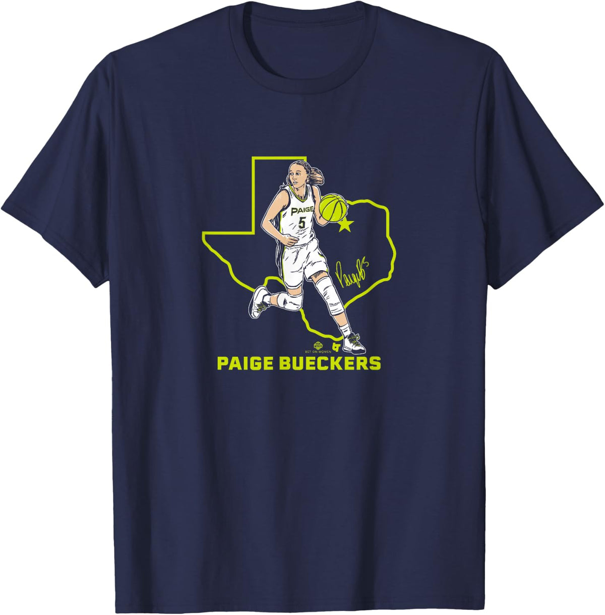 Paige Bueckers State Star Pose: Dallas Basketball T-Shirt