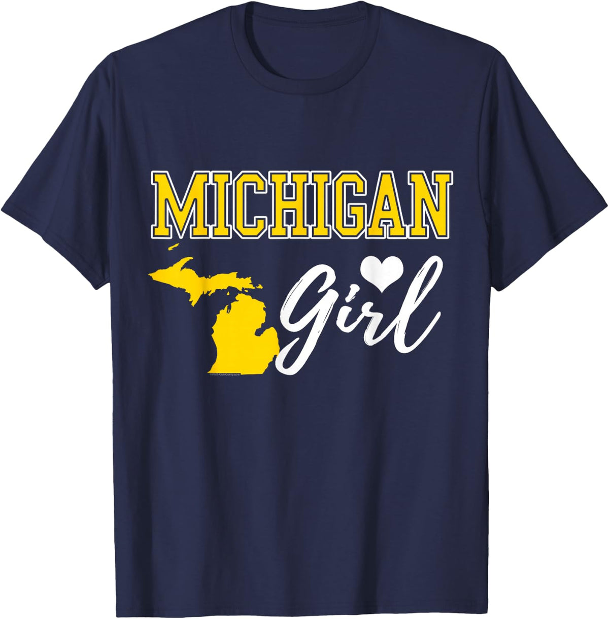 Michigan Girl Heart Map Shape Souvenir Gift for Women T-Shirt