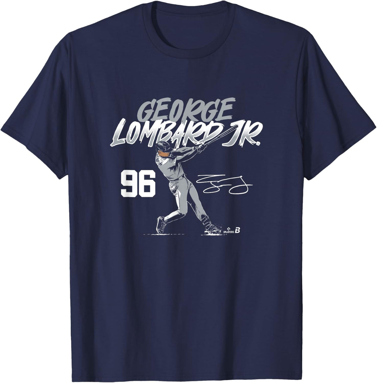 George Lombard Jr - Slugger Swing Number - New York Baseball T-Shirt