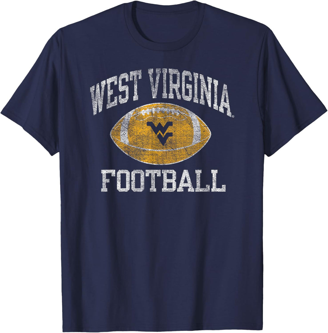 West Virginia Mountaineers Football Intensity Vintage Navy T-Shirt