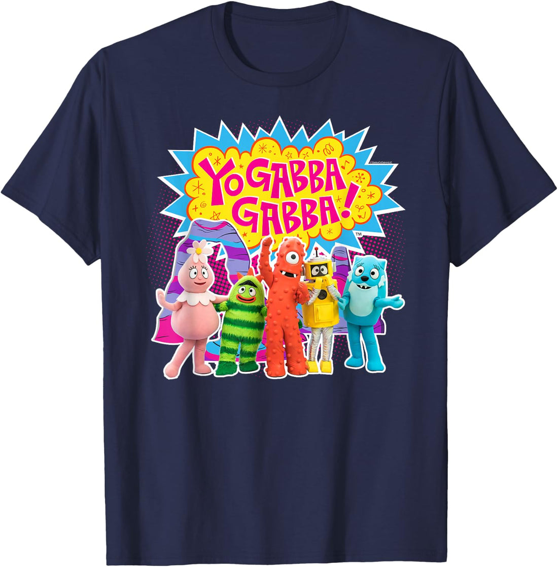 Yo Gabba Gabba! Colorful Character Cutouts TV Show T-Shirt