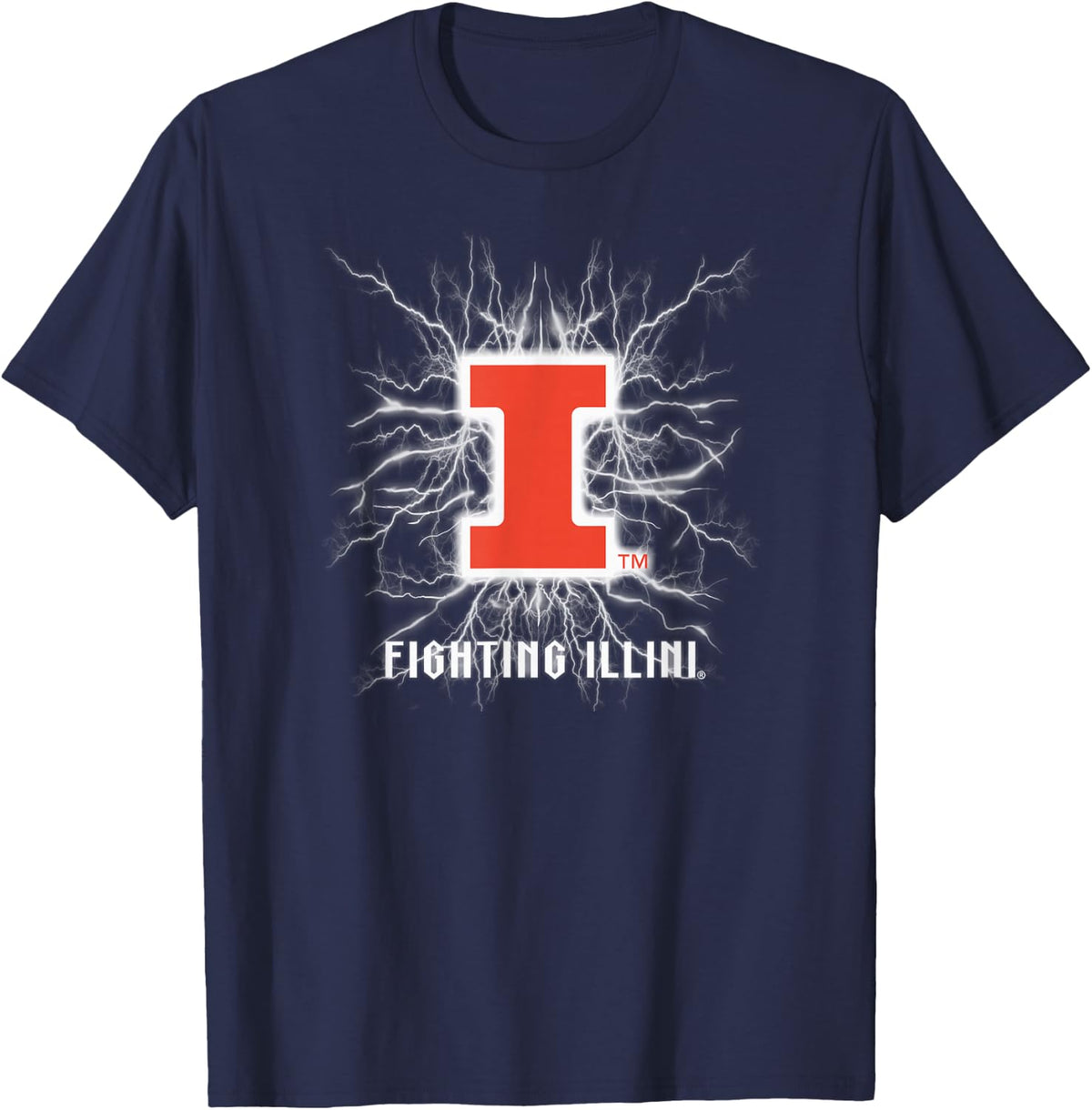 Illinois Fighting Illini 90's Lightning Navy T-Shirt