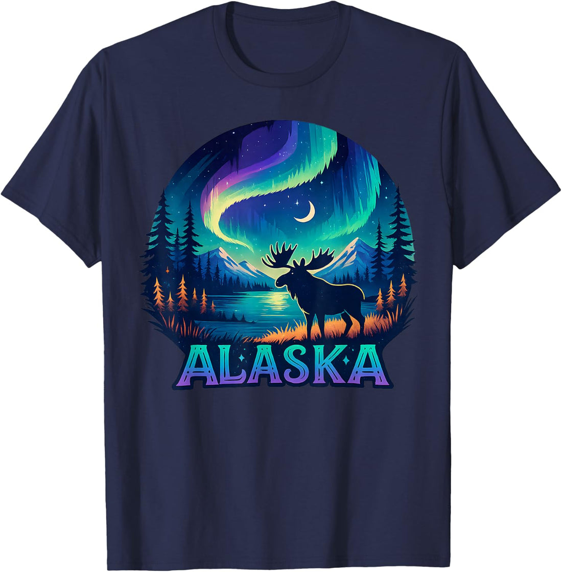 Alaska Northern Lights Aurora Alaska Vacation Men Women Kids T-Shirt