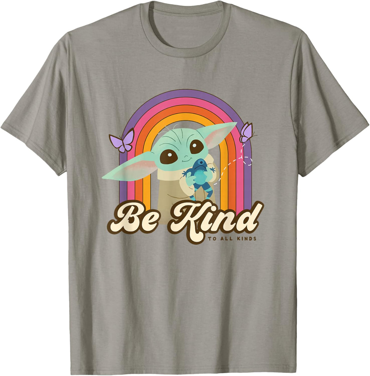 Star Wars The Mandalorian Grogu Be Kind Retro Rainbow T-Shirt