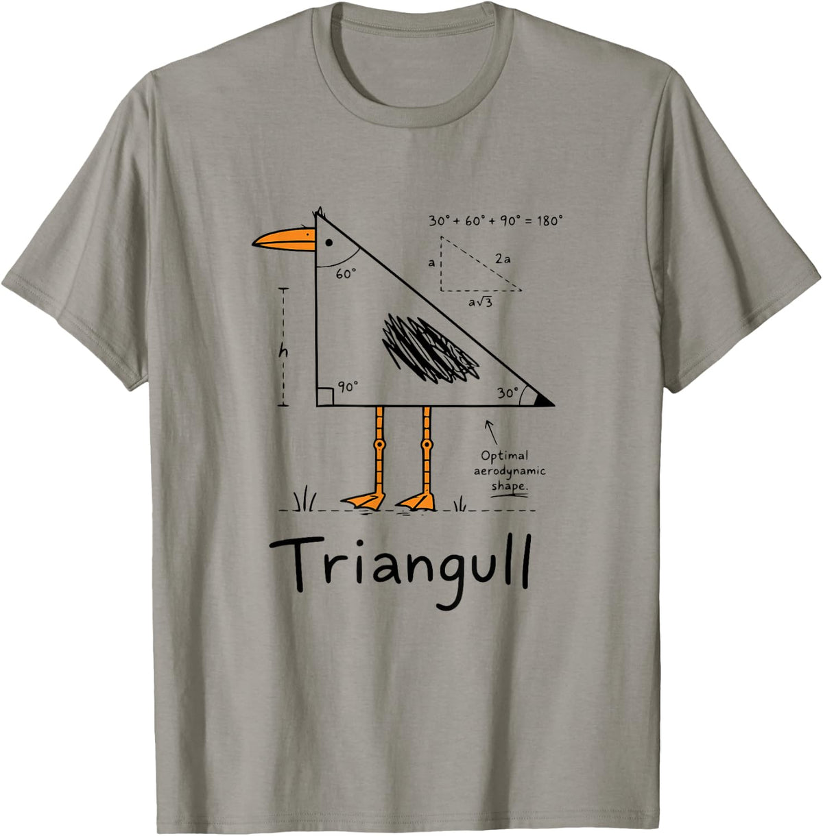 Triangull Triangle Seagull Bird Pun Funny Math Teacher T-Shirt