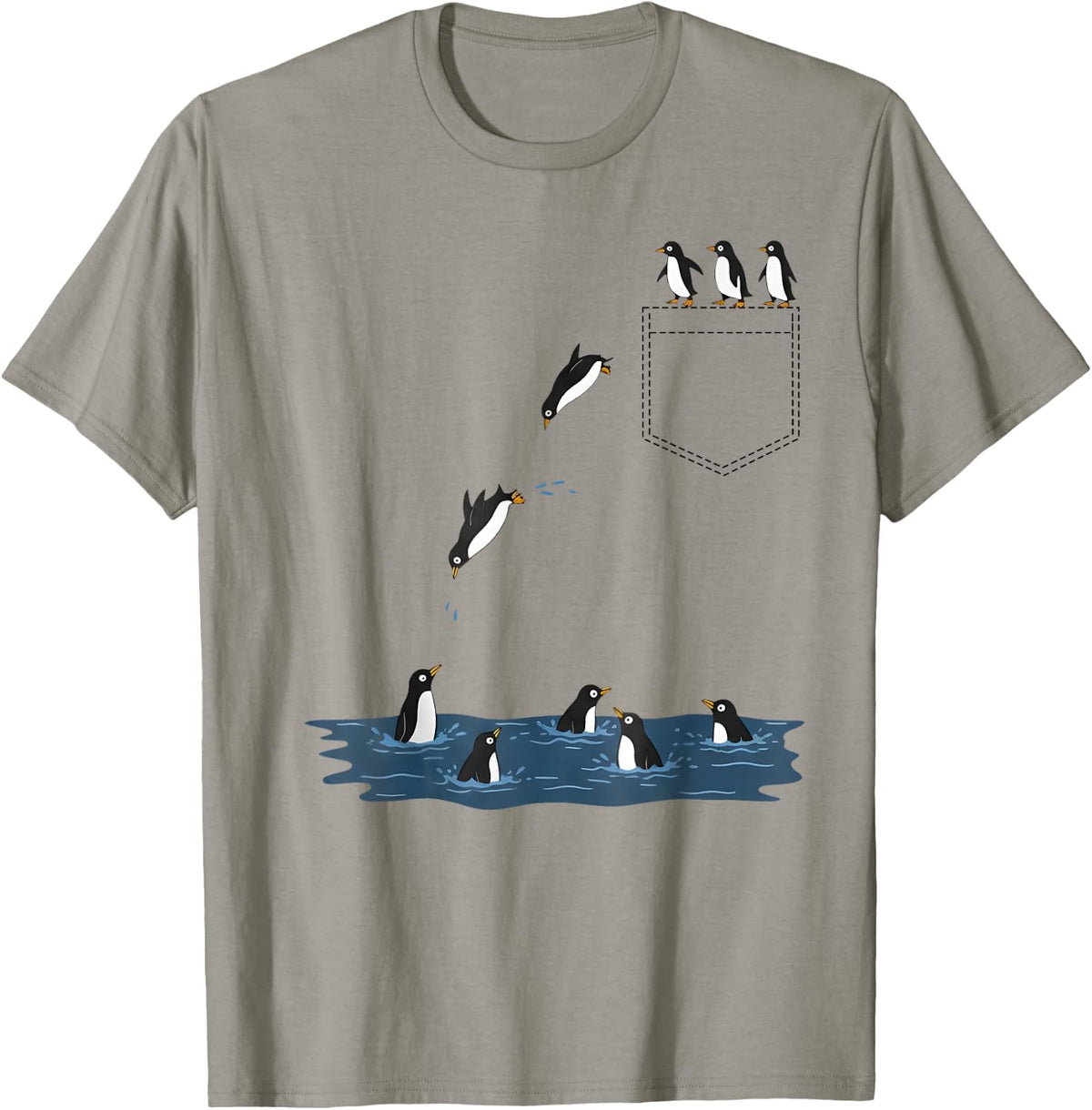 Funny Penguin Pocket Cute Diving Penguin for Animal Lover T-Shirt