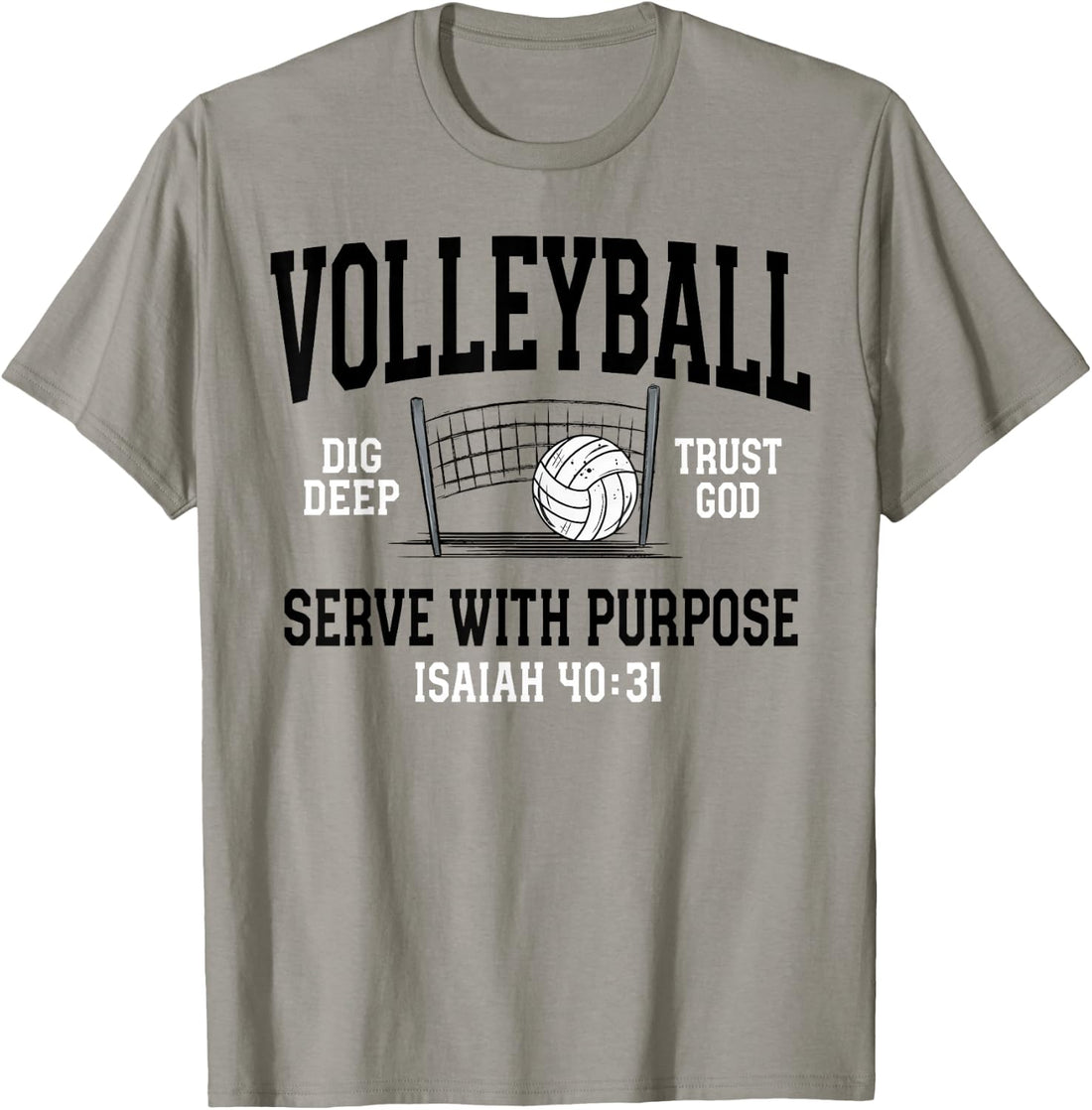 Volleyball Serve with Purpose Faith Christian T-Shirt