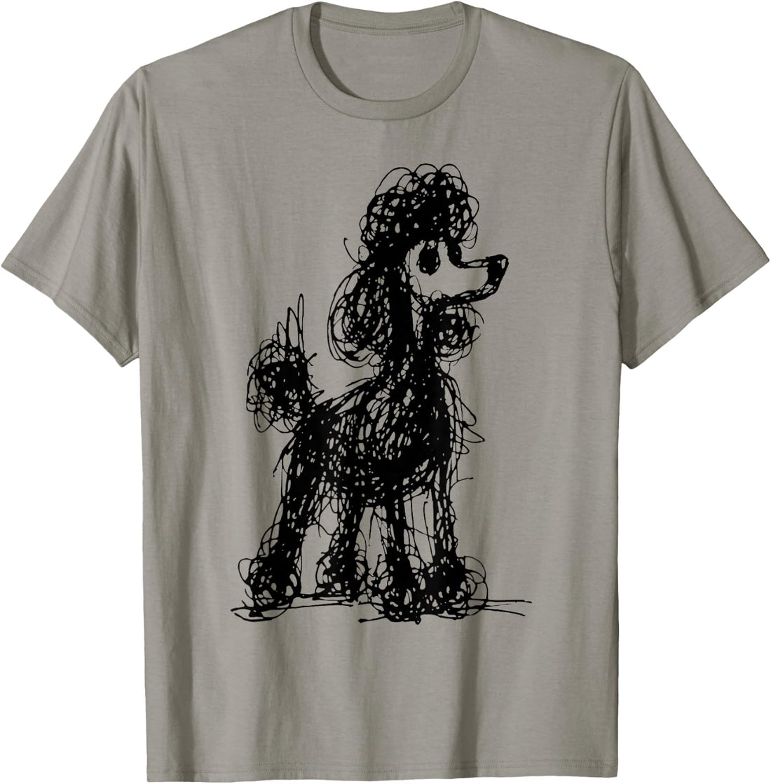 Abstract Poodle Line Art Minimalist Dog Lover Design T-Shirt