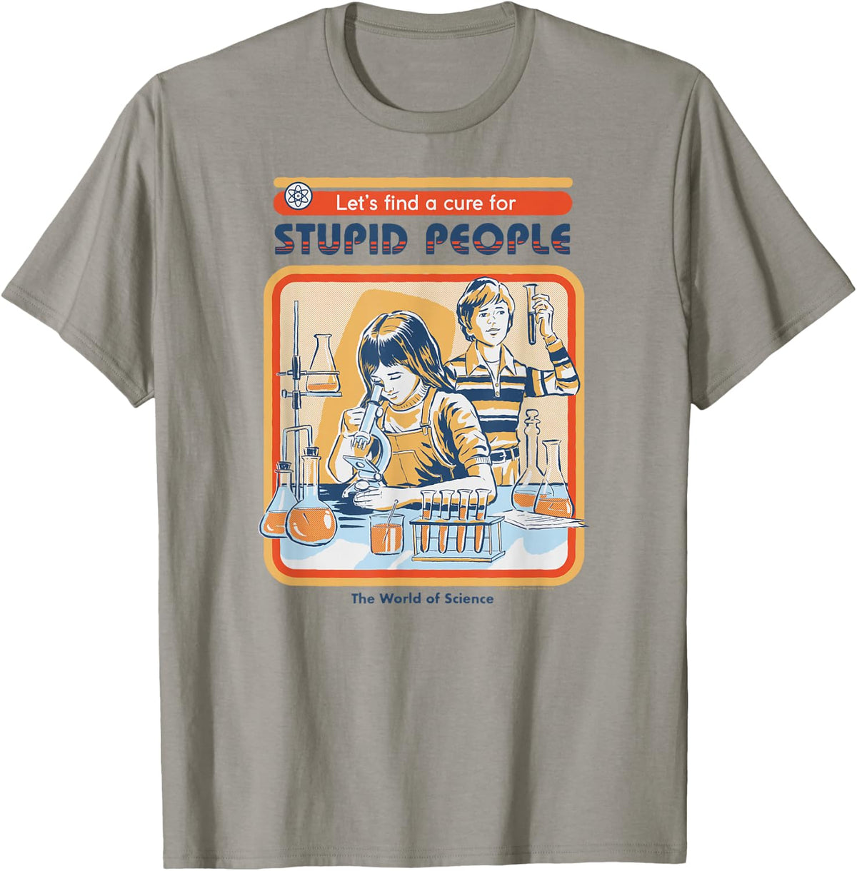 Steven Rhodes Let's Cure Stupid People Lab Retro Dark Humor T-Shirt