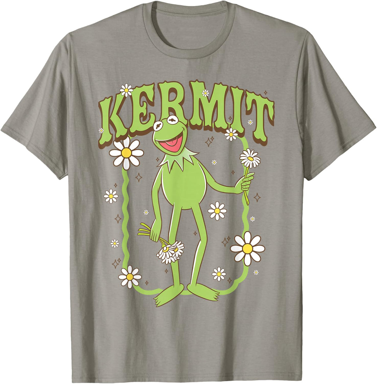 Disney The Muppets Kermit Smile with Spring Daisie Flowers T-Shirt