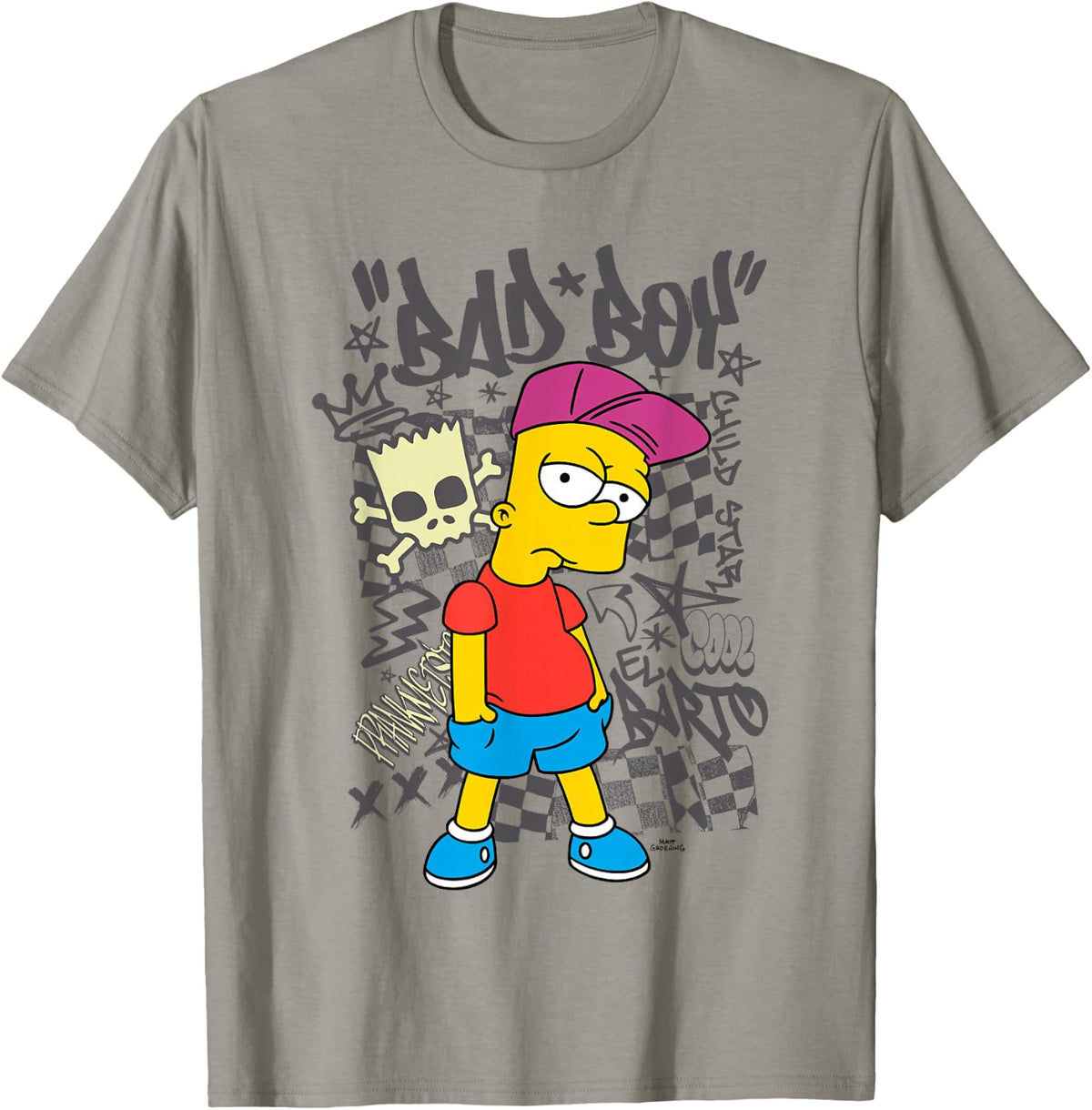 The Simpsons Bart Bad Boy Graffiti Streetwear T-Shirt