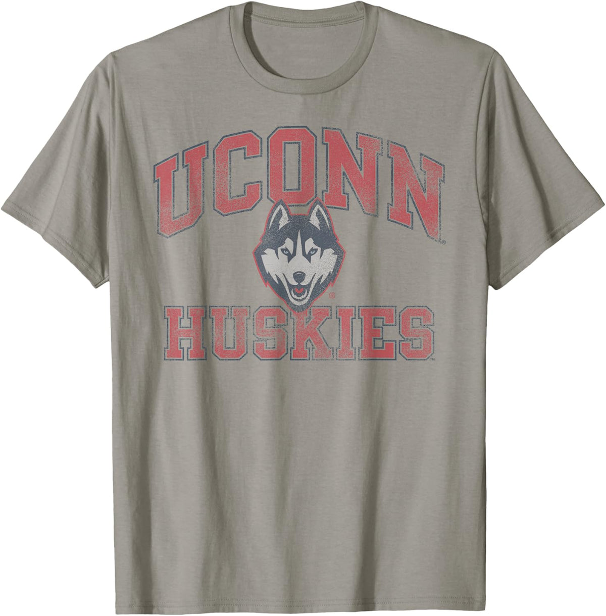 Connecticut Huskies Vintage Worn Gray Officially Licensed T-Shirt
