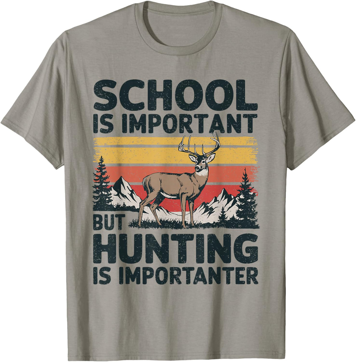 School is Important But Hunting is Importanter Men Boys Kids T-Shirt
