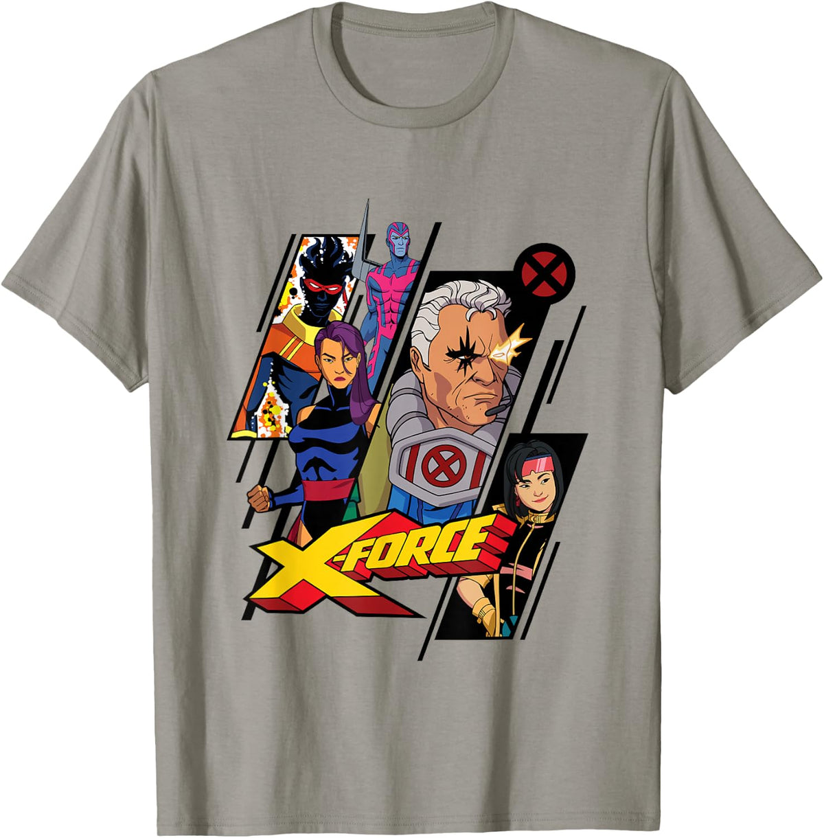 Marvel X-Men '97 X-Force Cable Jubilee Psylocke Comic T-Shirt