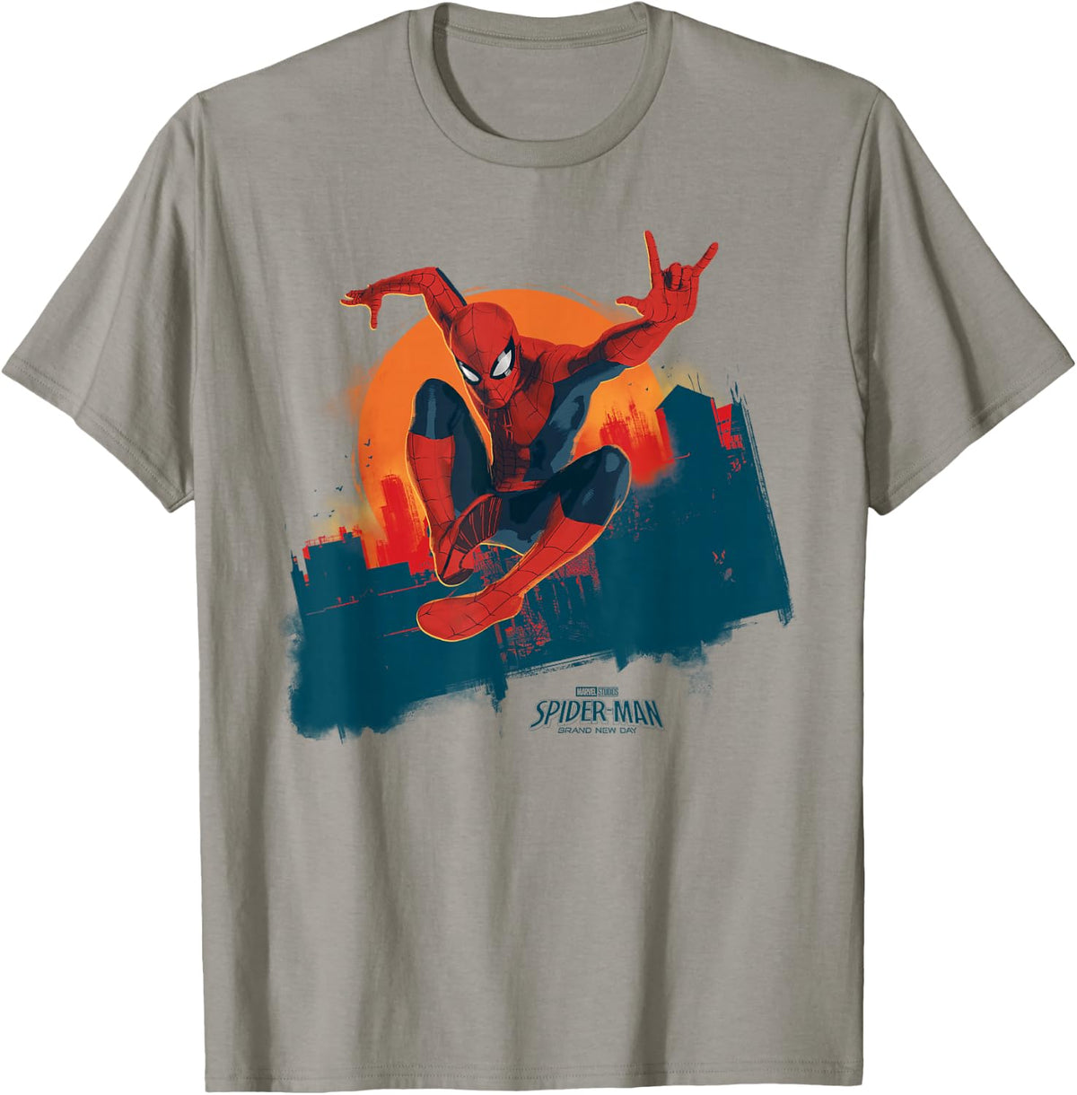 Marvel Spider-Man: Brand New Day Water Color Painting Sunset T-Shirt