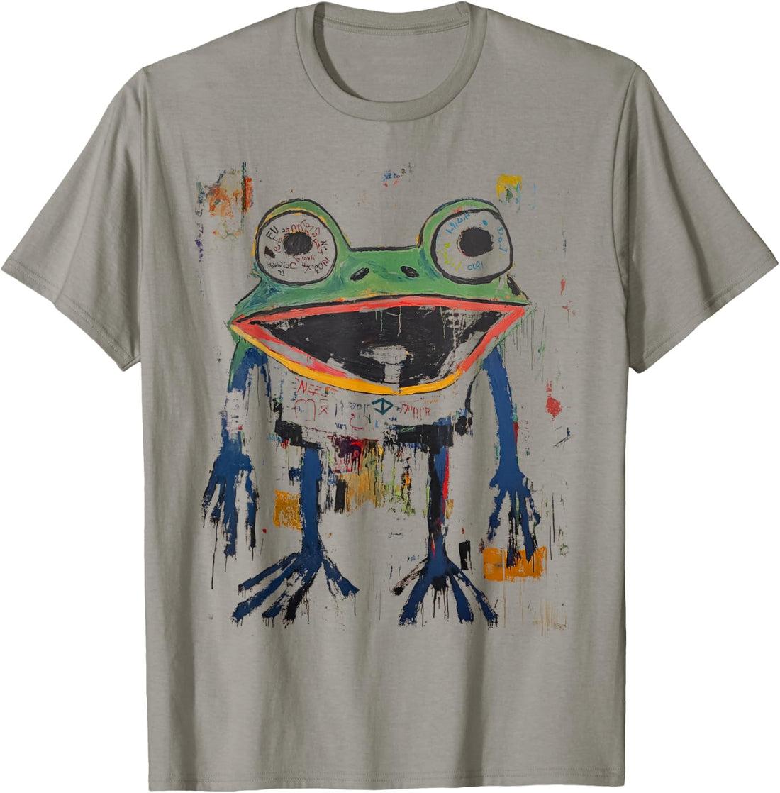 Abstract Graffiti Doodle Pop Art Frog Graphic T-Shirt