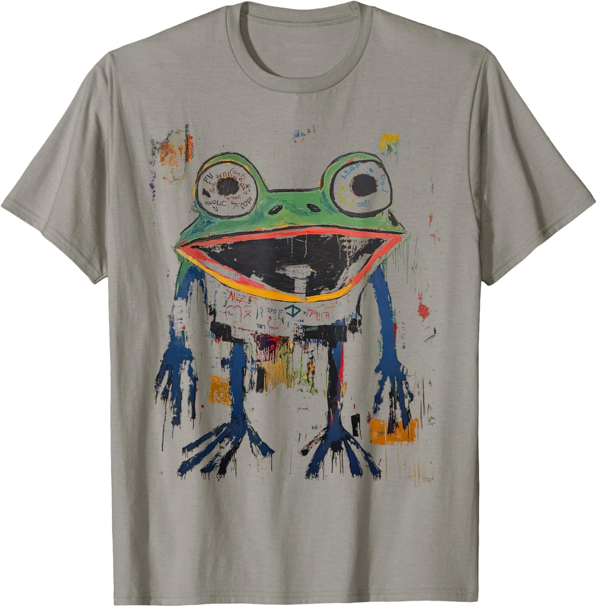 Abstract Graffiti Doodle Pop Art Frog Graphic T-Shirt