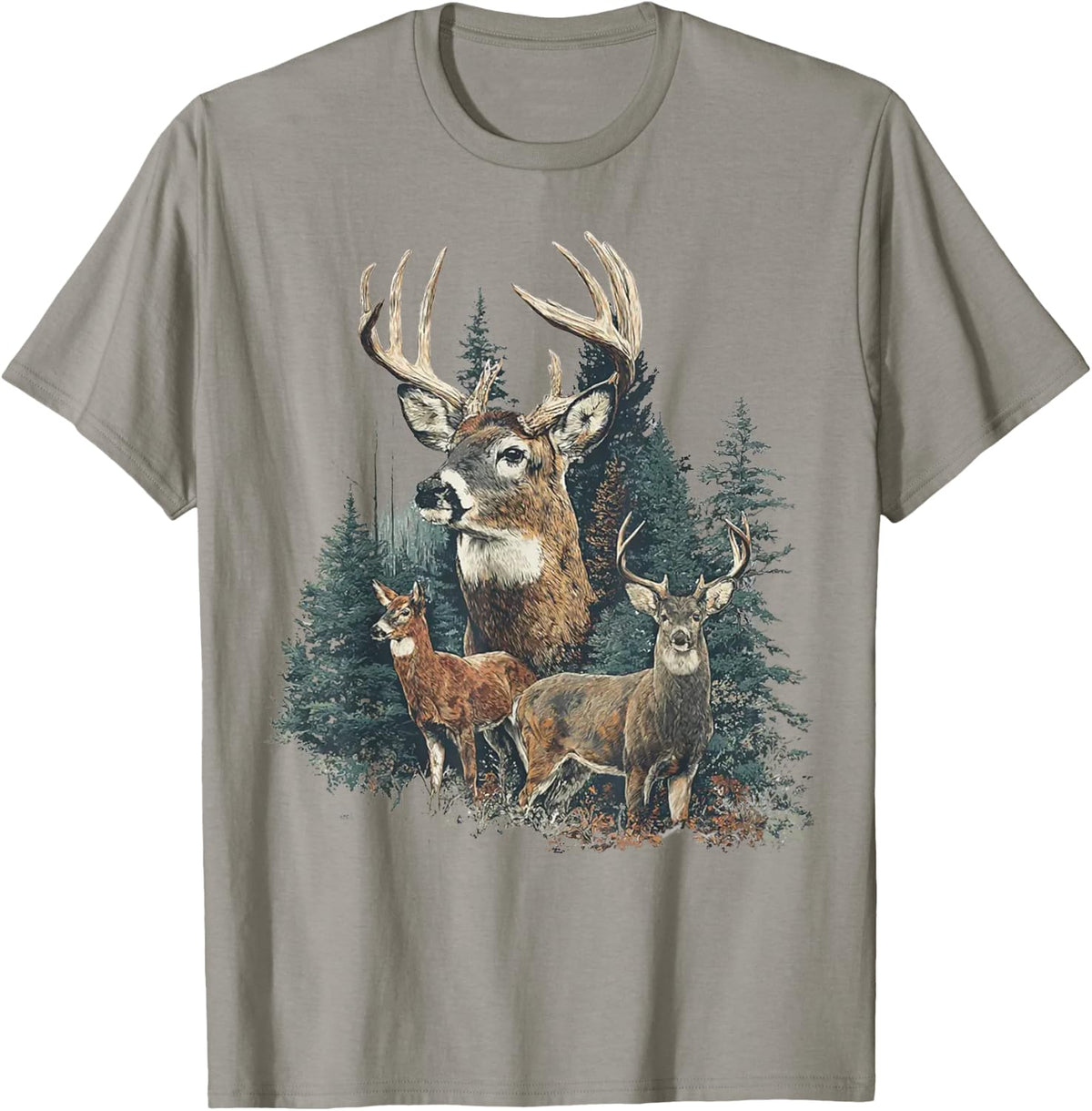Vintage Deer 90s Graphic Style Hunter Deer Faded Nature T-Shirt