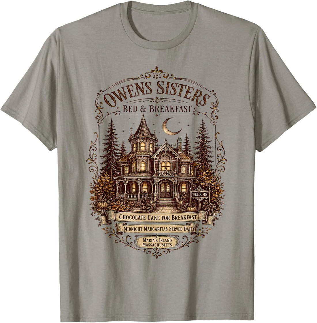 Vintage Witch Sisters Bed and Breakfast Halloween T-Shirt