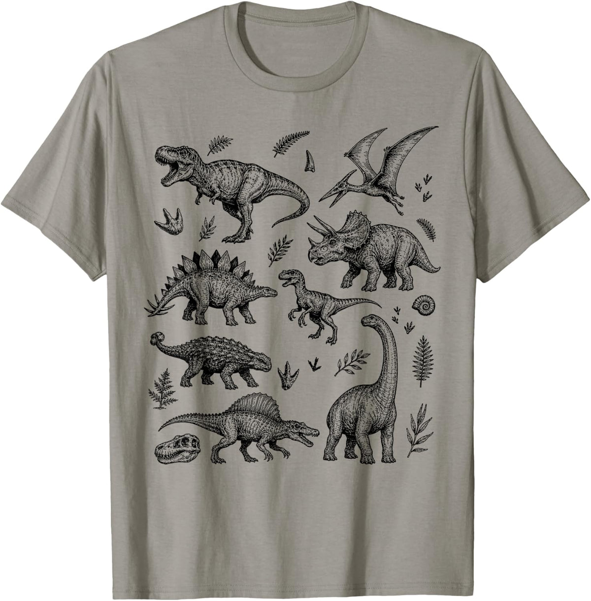 Dinosaur Graphic Tee Adult Men Kids Boys Vintage Cute Dino T-Shirt