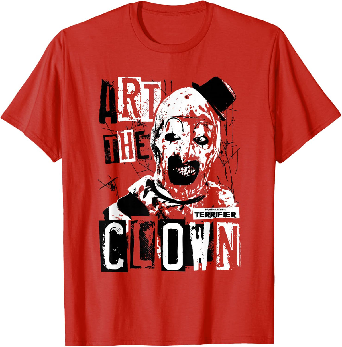 Terrifier Art The Clown Bloody Face Contrast Horror Movie T-Shirt