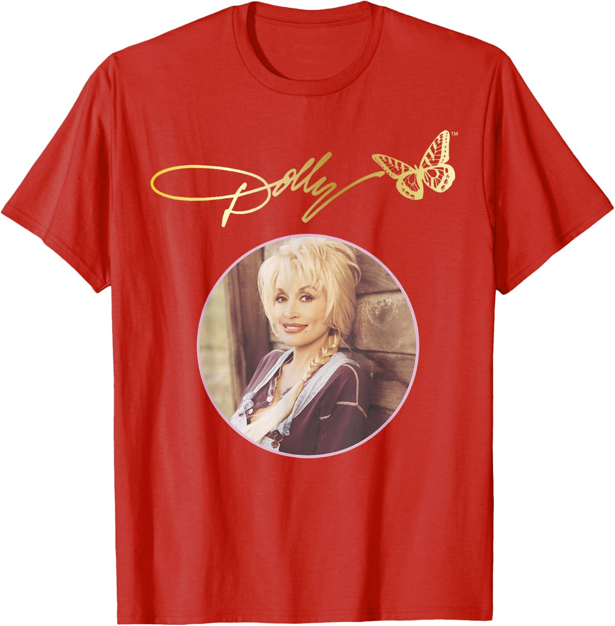 Dolly Parton Golden Butterfly Signature and Photo Portrait T-Shirt