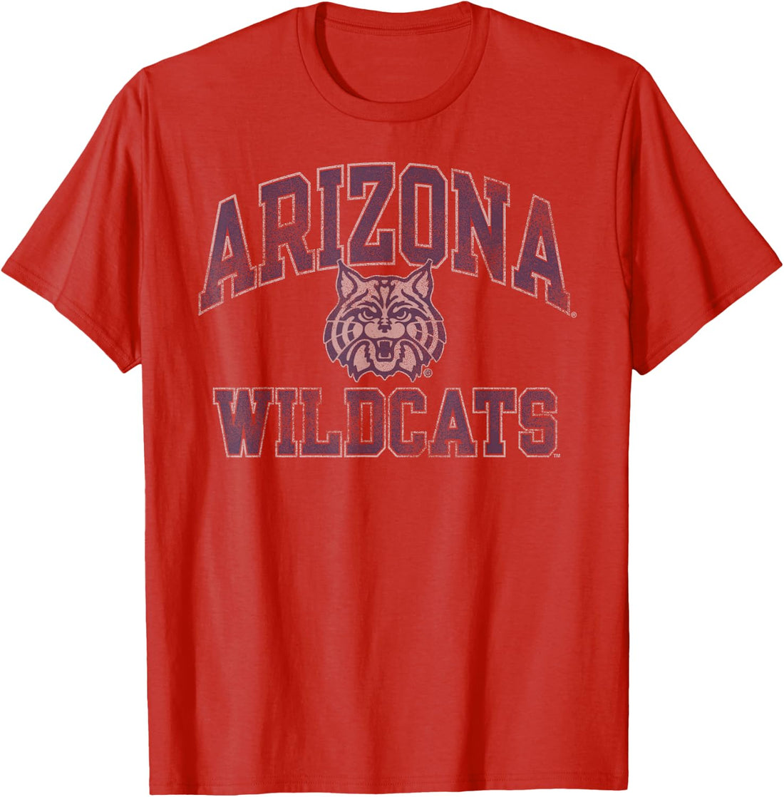 Arizona Wildcats Vintage Worn Red Officially Licensed Tees T Shirts for Men and Women