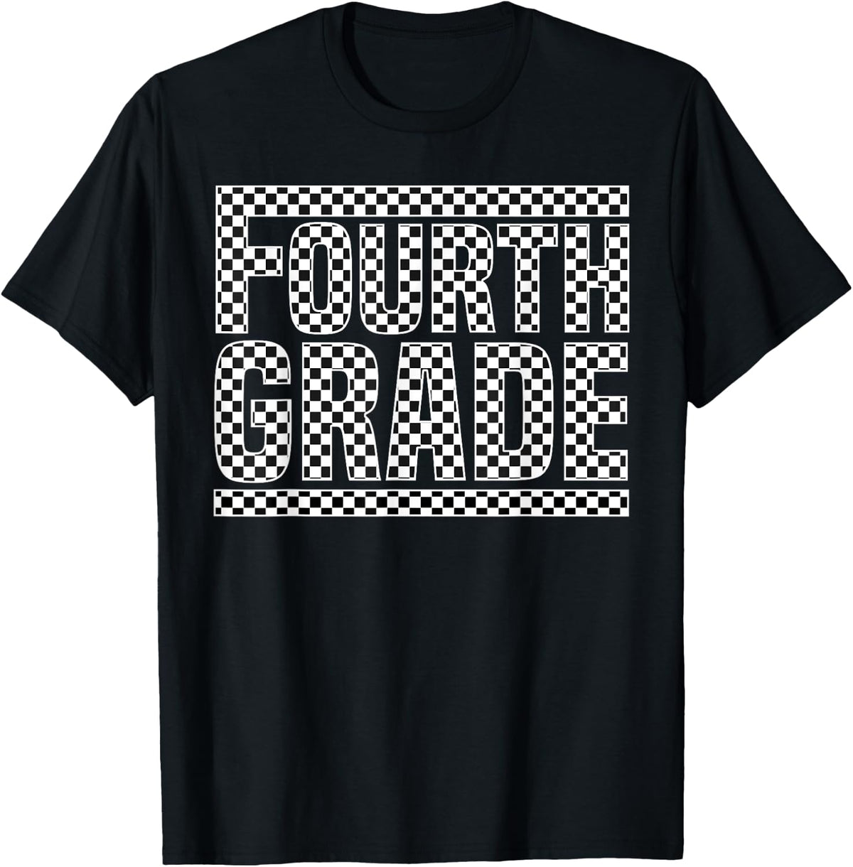 Checkered Fourth Grade Back to School Boys Girls Kid Teacher T-Shirt