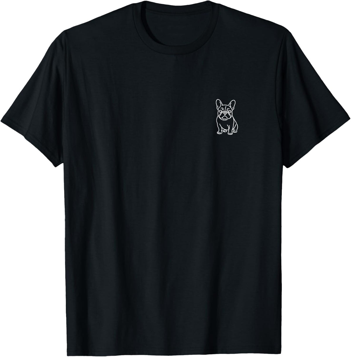 French Bulldog Frenchie Minimalist Badge Patch Line Art T-Shirt