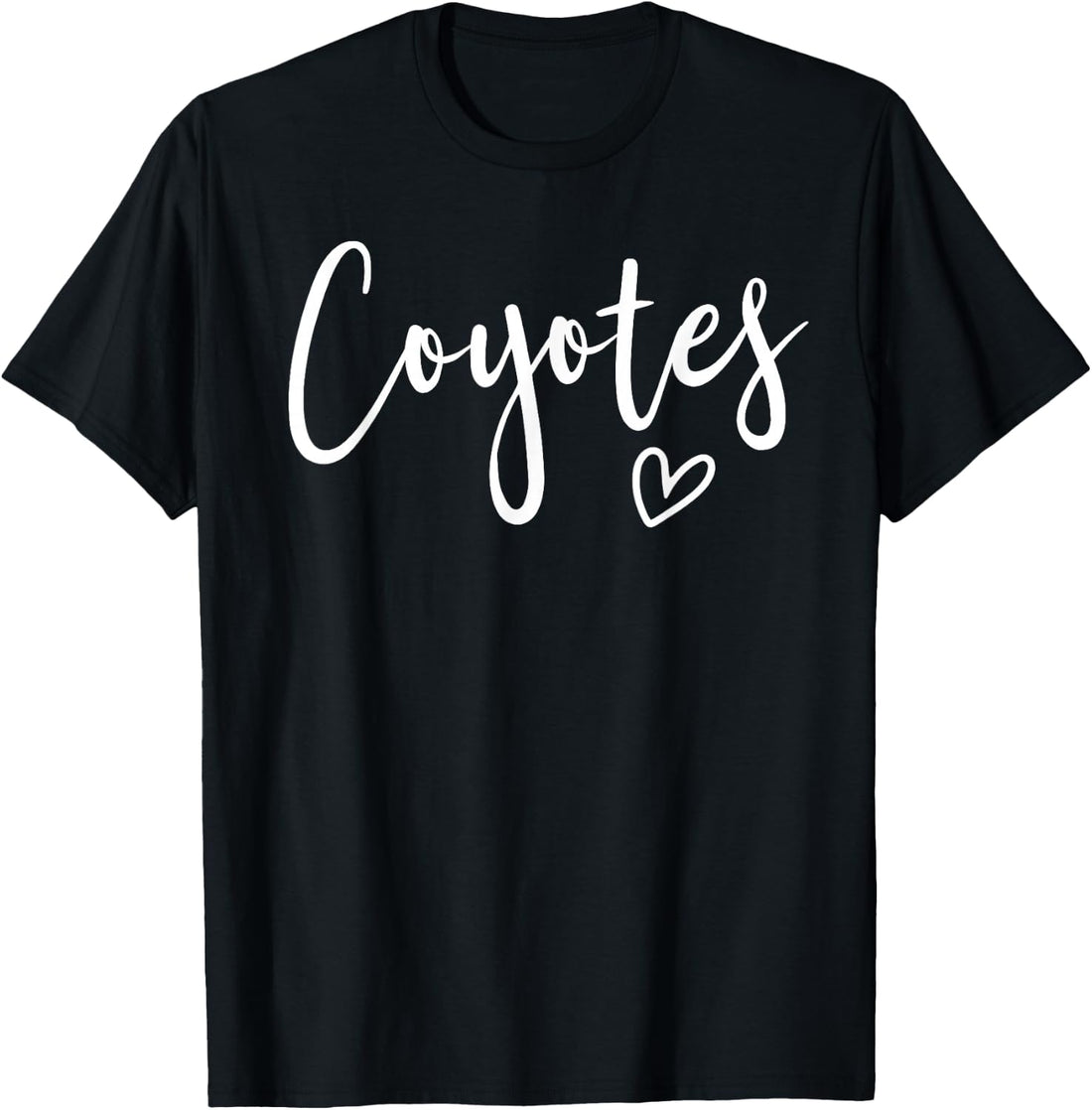 Women's Coyotes High School Mascot Sports Team T Shirts Tees with Heart