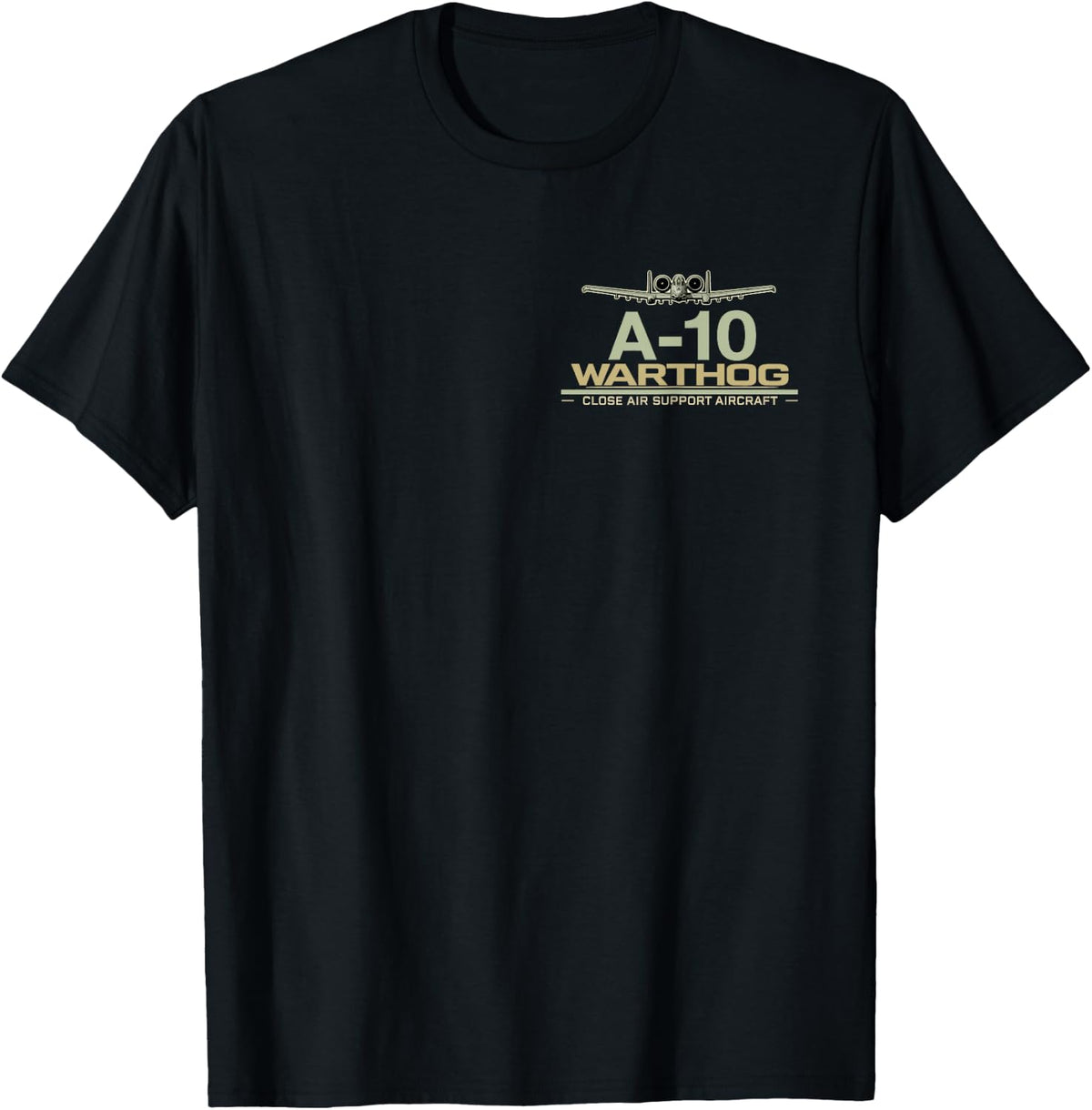 A-10 Warthog Military Jet Spec Infographic Olive Green T-Shirt