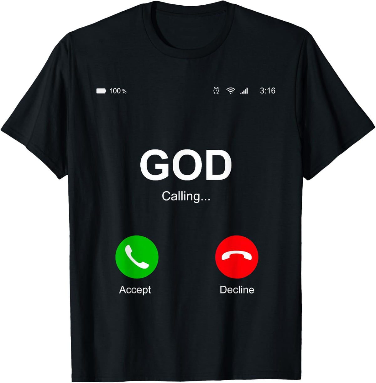 God Calling Funny God Phone Christian Church Mens Women Kids T-Shirt