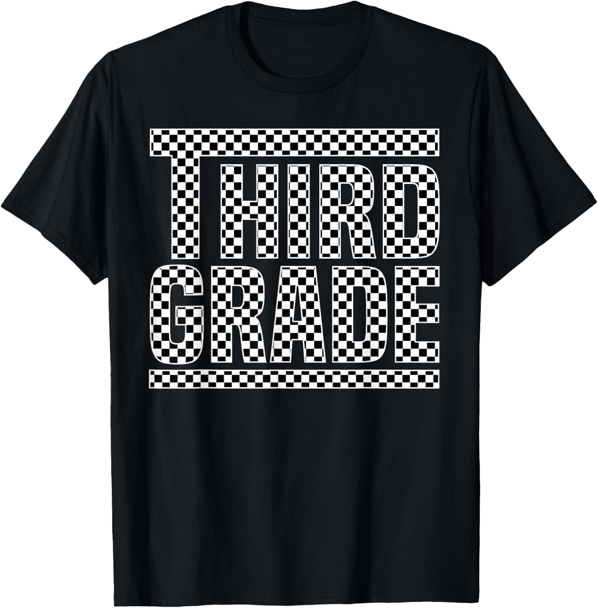 Checkered Third Grade Back to School Boys Girls Kid Teacher T-Shirt