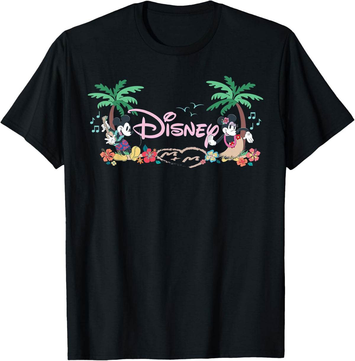 Disney Mickey & Minnie Tropical Island Vacation Script Logo T-Shirt